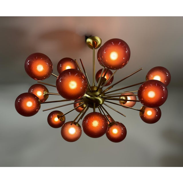 Glass 21st Century Ovale Diciotto Murano Sputnik Chandelier by Fabio LTD For Sale - Image 7 of 11