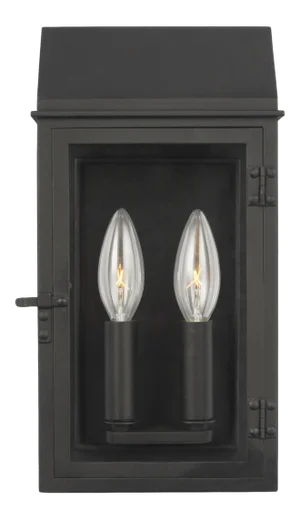 Chapman & Myers by Visual Comfort Studio Hingham Small Outdoor Wall Lantern, Black