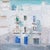 Lisboa II by Heiko Mattausch | Oil on canvas on board Abstract depiction of buildings in Lisbon. For Sale
