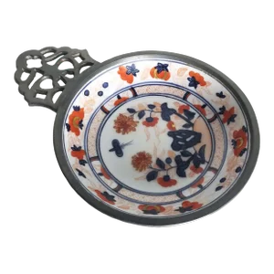 1960s Pewter and Porcelain Bowl