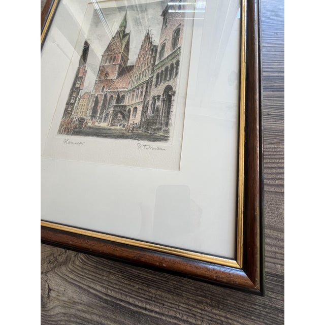 1930s Paul Fuhrmann, Hannover Town with Historic Church, 1930, Etching, Framed For Sale - Image 5 of 9