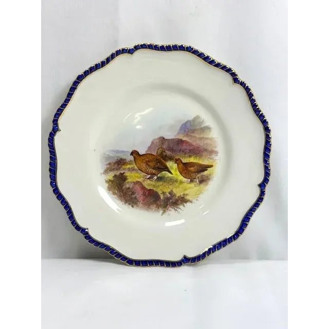 Ceramic Antique Royal Worcester 1898 George Johnson Hand Painted Game Bird China-17 PCS For Sale - Image 7 of 12