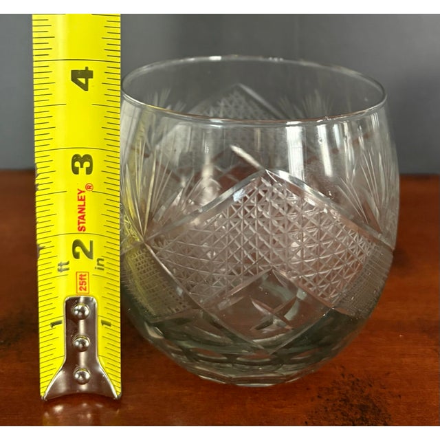 Bohemian Hand-Cut Crystal Rocks Glasses, Set of Four, Czech For Sale - Image 9 of 9