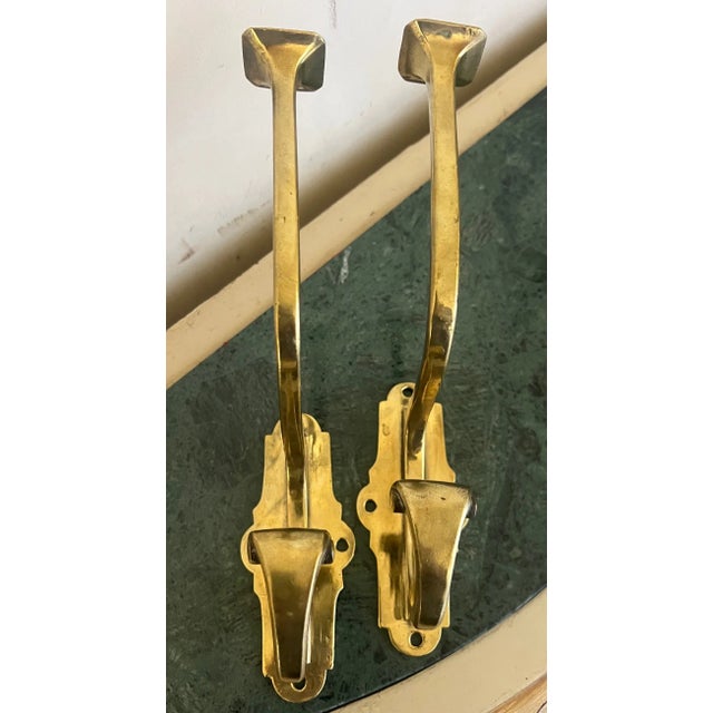 French Brass Coat and Hat Hooks, C. 1930's- Set of 2 For Sale - Image 9 of 10