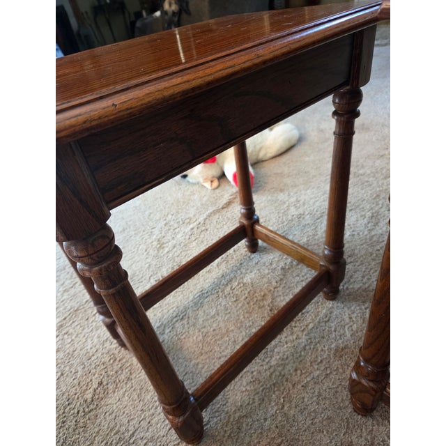 Brown Vintage Ethan Allen Nesting Tables For Sale - Image 8 of 15