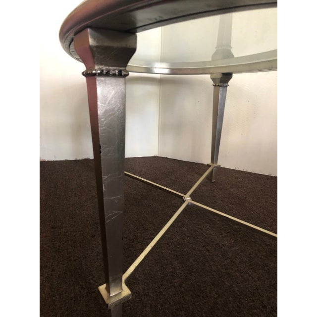 Hickory Chair Furniture Company Hickory Chair Oval Silver Leaf Coffee Table For Sale - Image 4 of 7