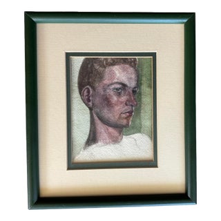 Vintage Original Male Portrait, Framed For Sale