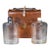 Vintage Leather Double Flask Travel Bar Set c.1970 For Sale
