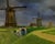 Impressionist “Windmills” Vintage Oil Pastel, Framed For Sale - Image 3 of 5