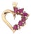 10 Karat Yellow Gold Heart Pendant With Amethyst and Diamonds For Sale