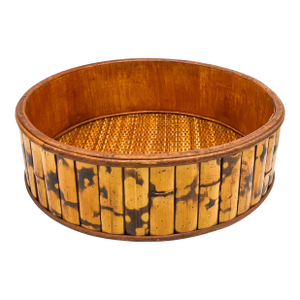 Vintage Burnt Bamboo Basket – Bohemian / Organic Modern / Tropical