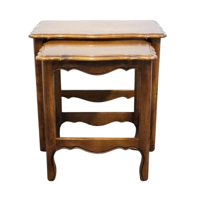 1980s Ethan Allen Country French Collection Solid Birch Accent Nesting End Tables 26-8305 For Sale - Image 5 of 18