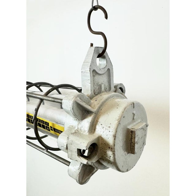 Grey Industrial Hanging Tube Light from Elektrosvit, 1980s For Sale - Image 6 of 18