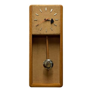 1960s George Nelson for Howard Miller Oak Clock For Sale