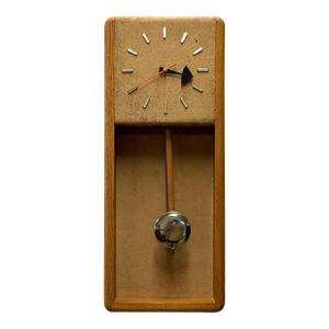 1960s George Nelson for Howard Miller Oak Clock