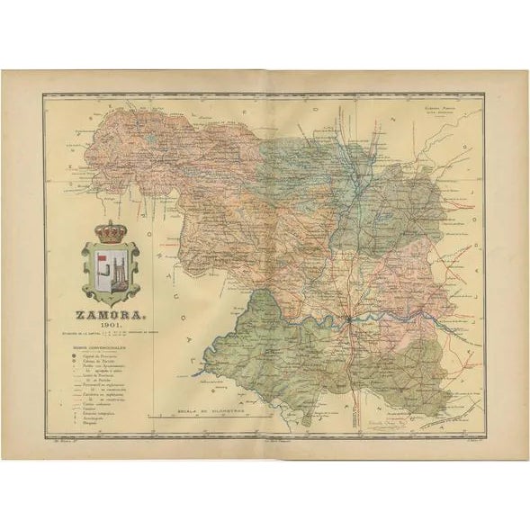 Map of A Mosaic of Romanesque Heritage and Natural Wonders in Spain, 1901 For Sale