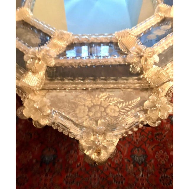 Venetian Palazzo Faceted Murano Glass 3-Tiered Mirror, 1920s For Sale - Image 3 of 9