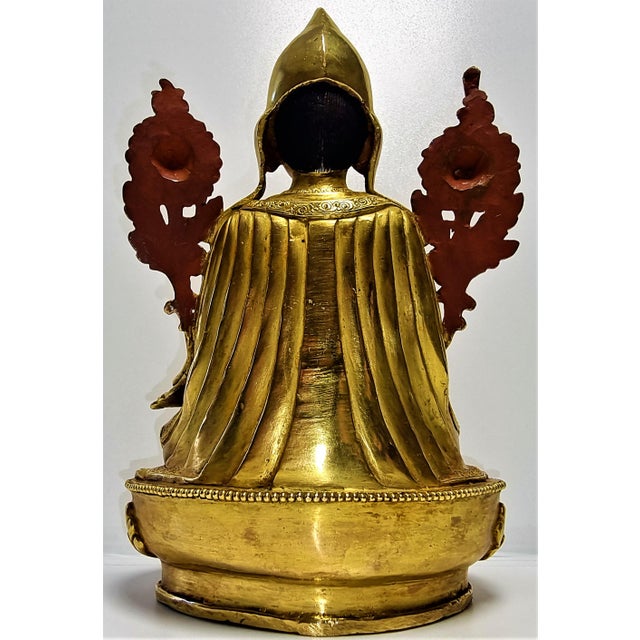 Gilded Seated Buddha on Stylized Lotus Base For Sale - Image 16 of 18