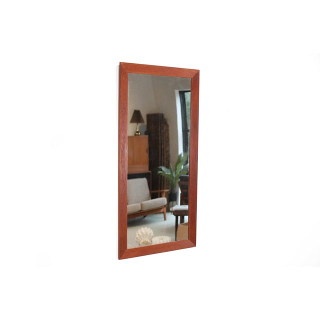Vintage Danish Rectangular Mirror in Teak, 1960s For Sale - Image 3 of 4