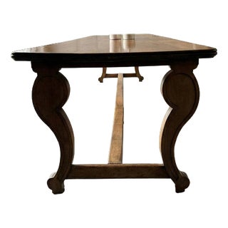 Antique French Monastery Dining Table in Nutwood, 1800s For Sale