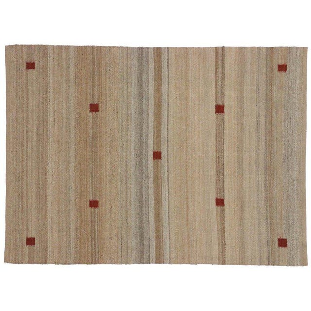 Contemporary Indian Dhurrie FlatWeave Kilim Rug 4′9″ × 6′6″ Chairish