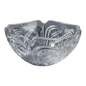 Vintage Contemporary Fostoria Crystal Pineapple Criss Cross Fan Bowl