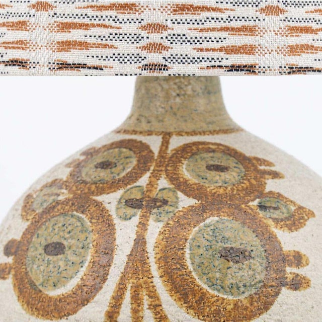 Ceramic 1 of the 2 Soholm Ceramic Table Lamps with Custom Lampshades, Noomi Backhausen, 1960 For Sale - Image 7 of 14