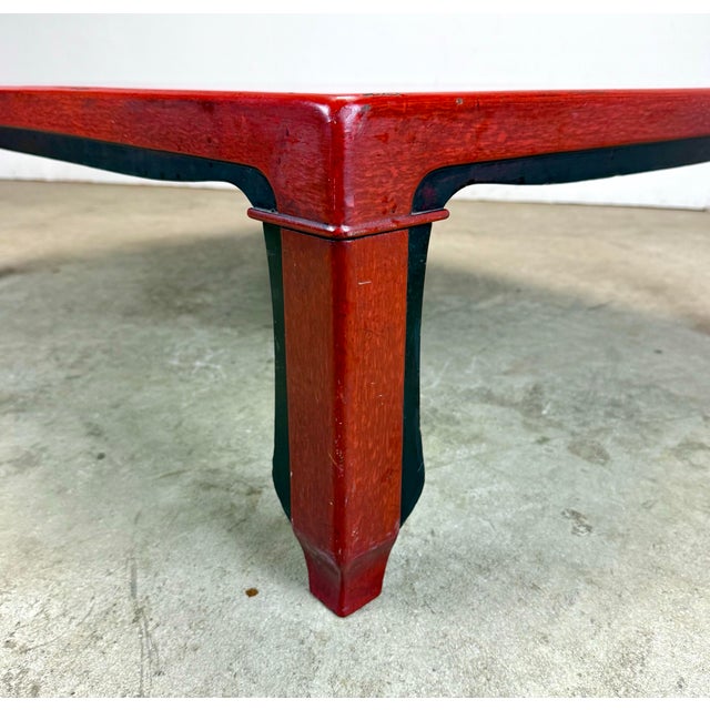 Mid 20th Century Japanese Low Coffee / Tea Table in Red & Black Lacquer For Sale - Image 12 of 12