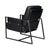 Black Leather Sling Accent Chair For Sale - Image 4 of 10