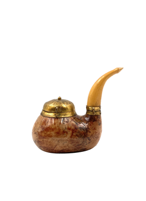 Pipe Shaped Parchment Tobacco Box by Aldo Tura for Macabo, Italy, 1950s
