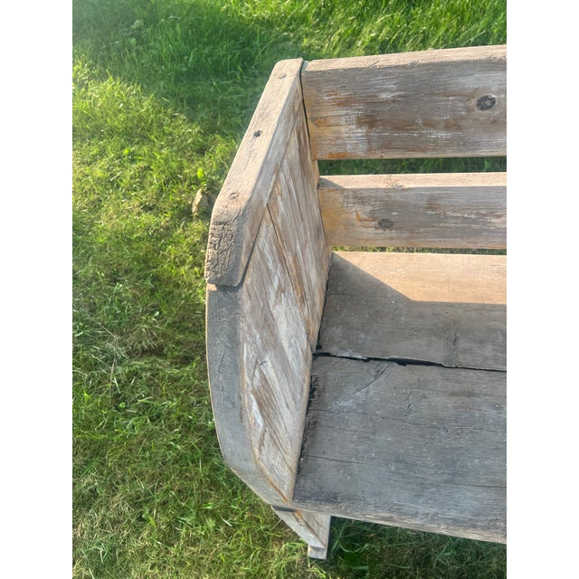 Gray 1800's Farmhouse French Style Rustic Bench For Sale - Image 8 of 12