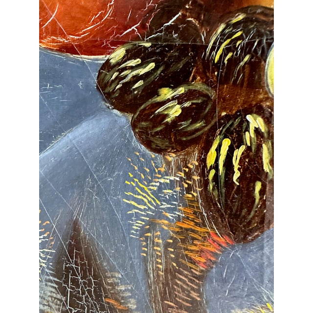 Textile 19th Century Oil on Canvas Fruit Still Life For Sale - Image 7 of 16