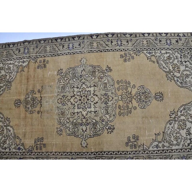 Turkish Vintage Oushak Neautral Turkish Carpet For Sale - Image 3 of 10