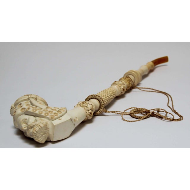 Carved Turkish Meerschaum Pipe, Moorish Style, Hand-Crafted, 1950 For Sale - Image 11 of 18