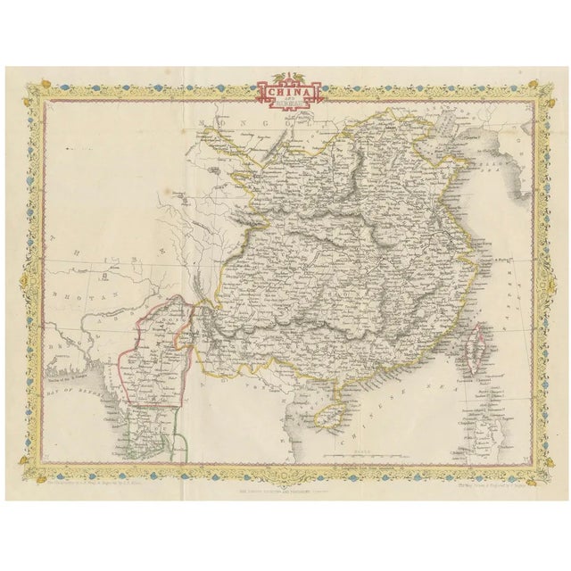 Tallis Map of China by J. Rapkin, 1851 For Sale