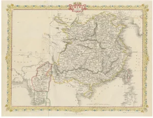 Tallis Map of China by J. Rapkin, 1851