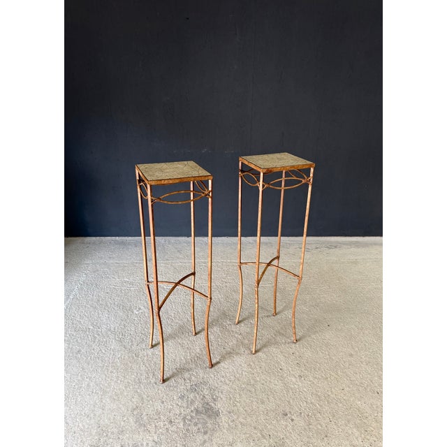 Handcrafted High Pedestal Table Set, 1990s France, Set of 2 For Sale - Image 6 of 18