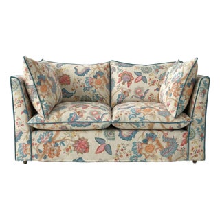 Sophie Conran Coco 2 Seater Sofa - Kitty Indian Summer with Contrast Welt Knife Edge Cushion For Sale