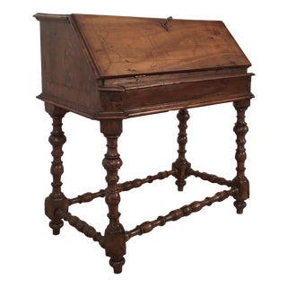Louis XIII Style Walnut Flap Writing Desk, Italy, 18th Century For Sale