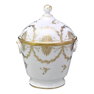 Antique Early 19th Century Paris Porcelain Locre La Courtille Urn Shaped Sucrier or Lidded Bowl For Sale