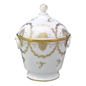 Antique Early 19th Century Paris Porcelain Locre La Courtille Urn Shaped Sucrier or Lidded Bowl