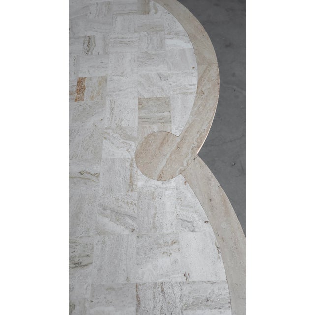 Cream Large Scale Travertine Trefoil Coffee Table by Monteverdi Young For Sale - Image 8 of 9
