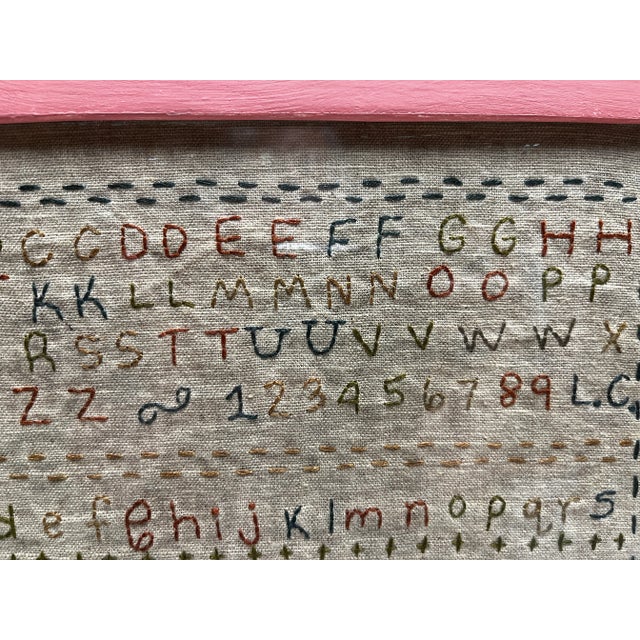 Shabby Chic 1995 Reproduction Embroidered Sampler For Sale - Image 3 of 8