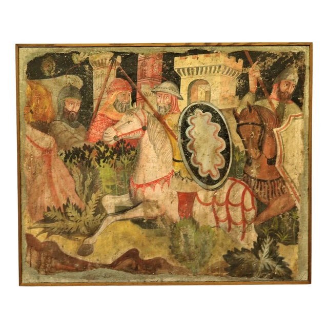 Detail of a Medieval Scene with Knights, 1970s For Sale