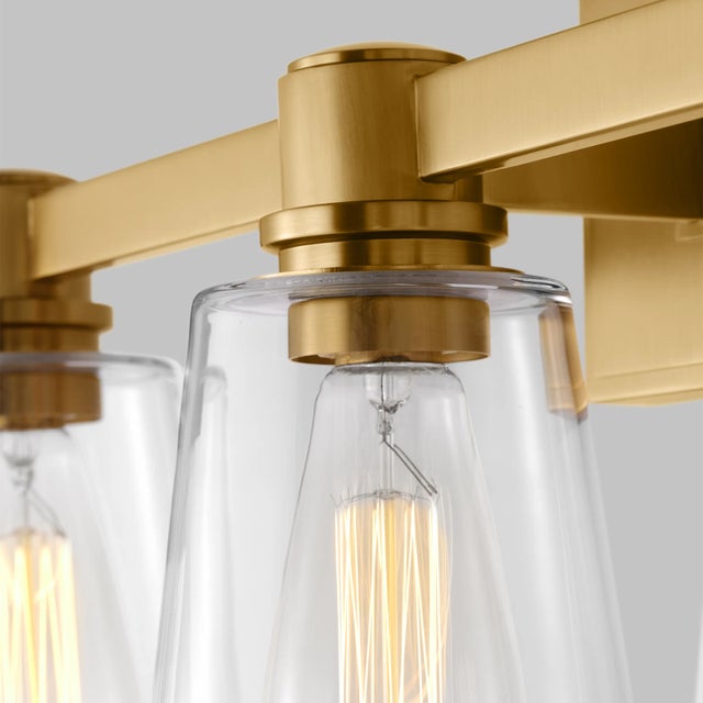 Chapman & Myers by Visual Comfort Studio Alessa 3-Light Bath Vanity Sconce in Burnished Brass For Sale In Greenville, SC - Image 6 of 8