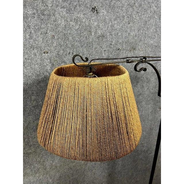 Tripod Floor Lamp in Wrought Iron in the style of Gilbert Poillerat, 1940s For Sale - Image 3 of 6