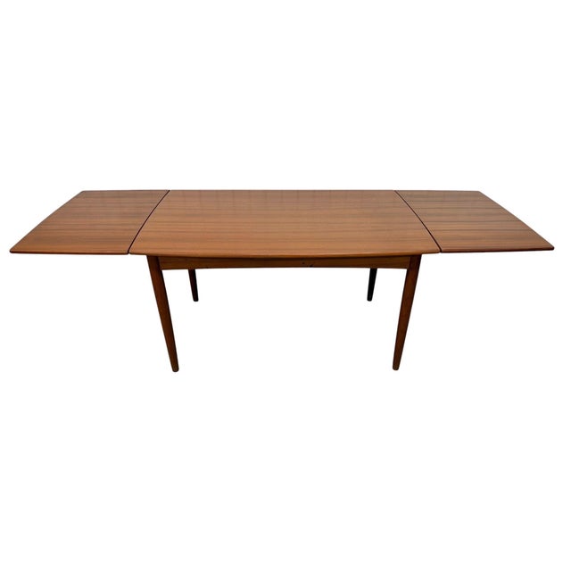 Wood Mid-Century Danish Modern Teak Extension Table - Refinished! For Sale - Image 7 of 11
