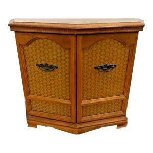 1960s Mid Century Console Cabinet Double Doors and Interior Shelf