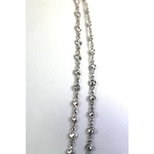 Diamond Platinum Eternity Necklace For Sale - Image 4 of 8