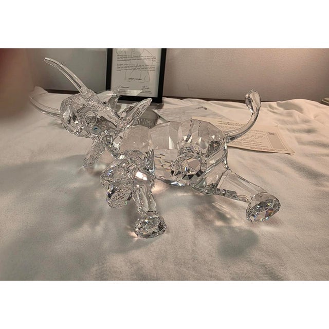 Glass Large Swarovski LTD Ed Elephant Figurine- Signed & Numbered 3484/10,000- L50 For Sale - Image 7 of 15